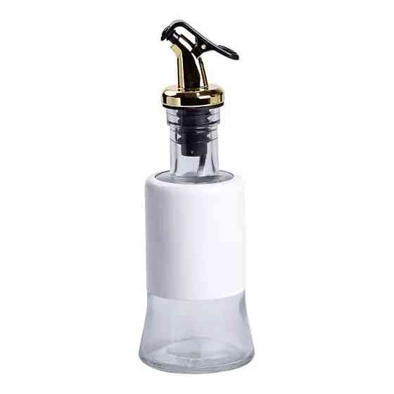 Набір для спецій на підставці з пляшками для олії та оцту 8 предметів Білий HP-1360W Коломия