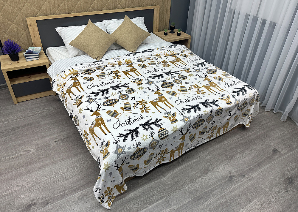 Плед-покривало Decorator WellSoft 200х220 см з різдвяним принтом Різнобарвний (87-179) Київ - фото 4