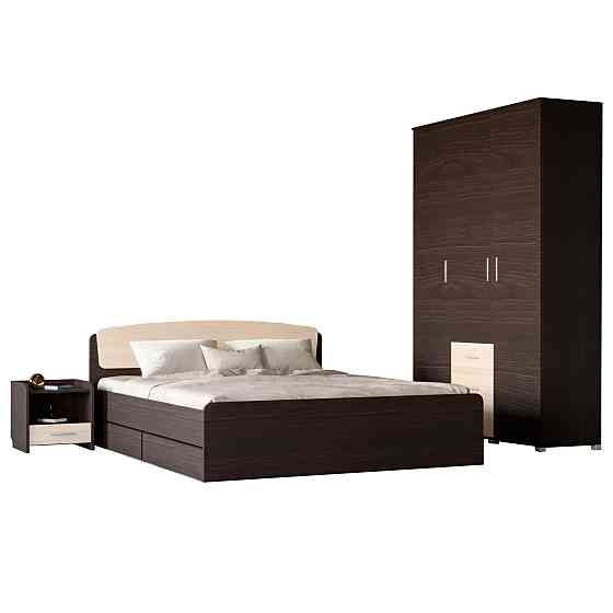 Спальня Эверест Бриз комплект 3 (модульная - 3 элемента) венге + дуб молочный (DTM-2550) Днепр