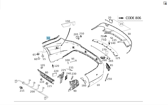 Mercedes-Benz  A1178850321 Кріпильна бічна планка заднього бампера до заднього лівого крила CLA Shooting Brake X117 CLA C117 Одеса