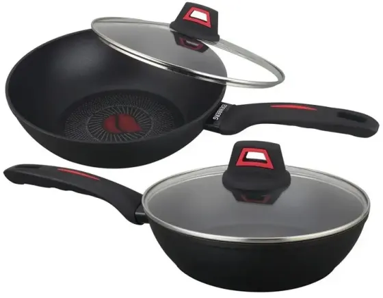 Антипригарная глубокая сковорода с крышкой WOK Benson 24см BN-834 Коломыя