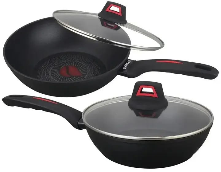 Антипригарная глубокая сковорода с крышкой WOK Benson 24см BN-834 Коломыя - изображение 1