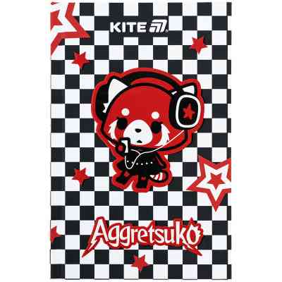 Блокнот Kite А6 Aggretsuko, тверда обкладинка, 80 аркушів, клітинка (AR25-199) Вінниця