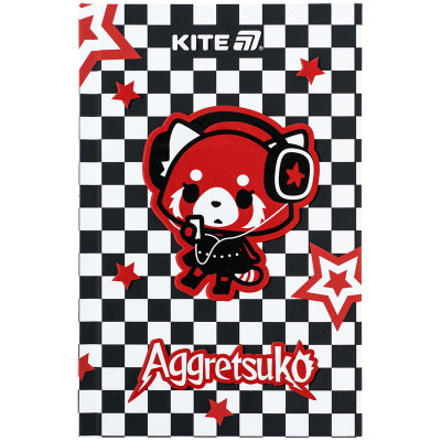 Блокнот Kite А6 Aggretsuko, тверда обкладинка, 80 аркушів, клітинка (AR25-199) Вінниця - фото 1