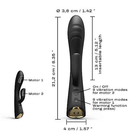 Вибратор-кролик с подогревом Dorcel FLEXI RABBIT BLACK, гибкий ствол Sex Aura Киев
