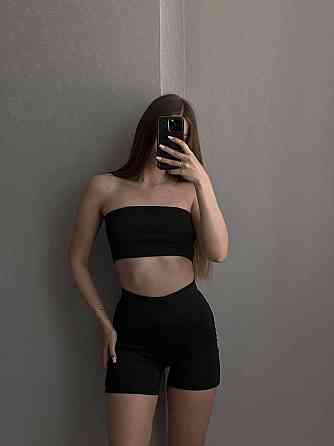 Женский стильный спортивный комплект двойка из эластичной ткани микродайвинг Одесса