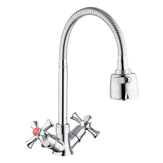 Змішувач для кухні з гнучким виливом Kroner KRM Rhein - C030-1 2 режими лійки Київ