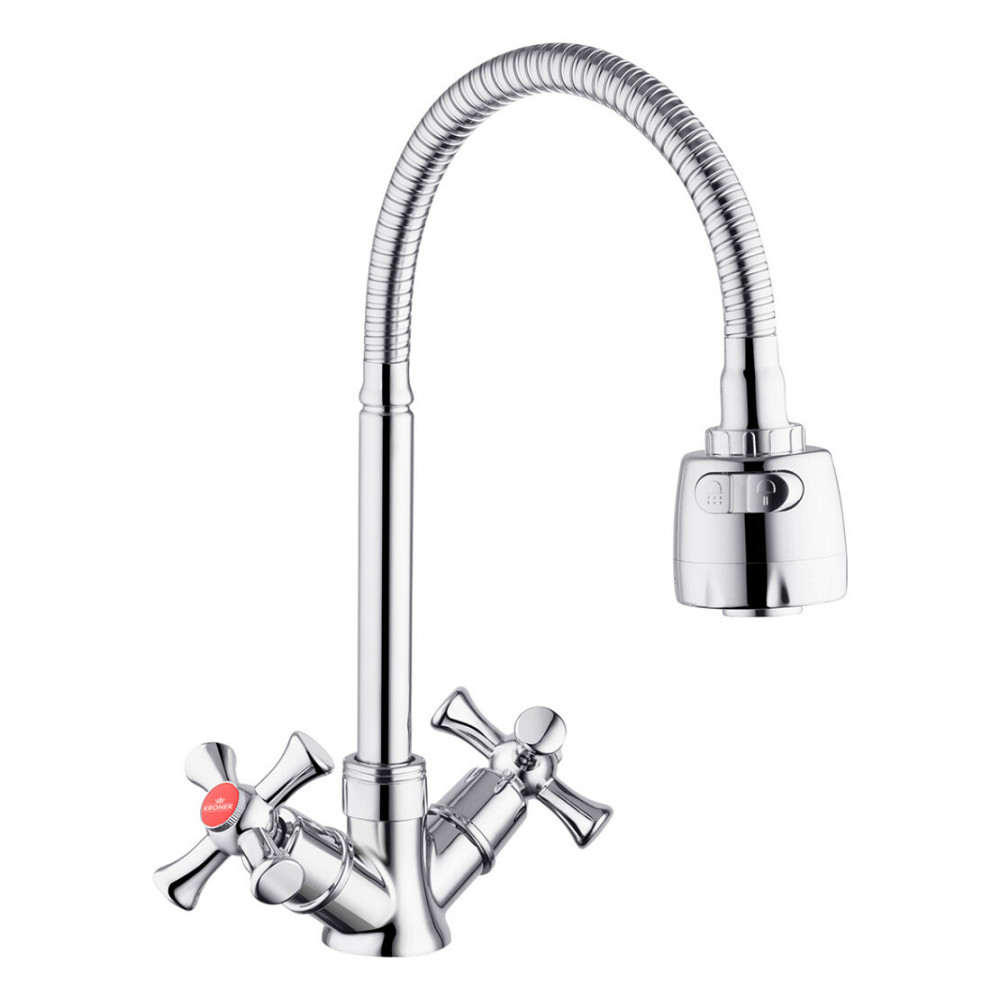Змішувач для кухні з гнучким виливом Kroner KRM Rhein - C030-1 2 режими лійки Київ - фото 1