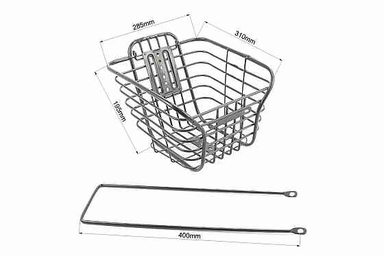 Кошик багажний передній 28" з кришкою, чорний BSK-СК-45 (можливі подряпини, відколи, дефекти фарбування) Київ
