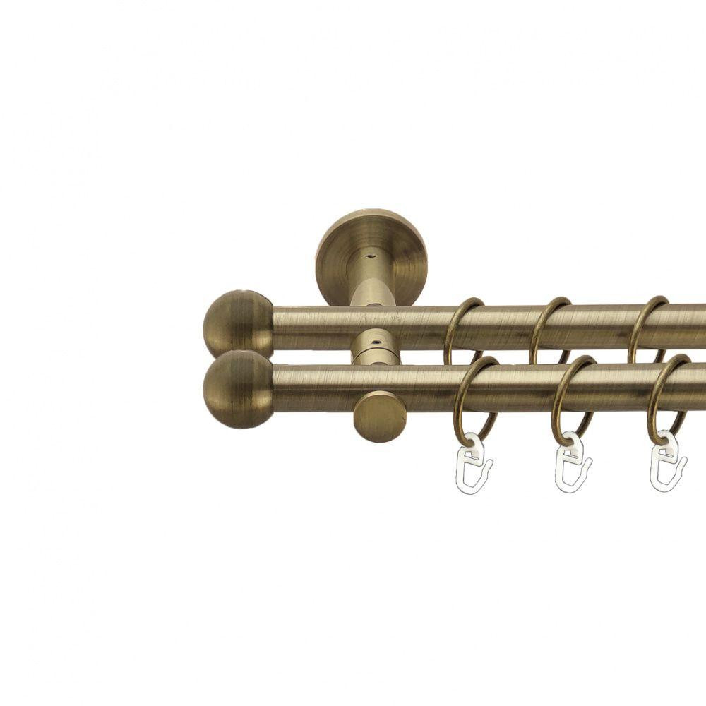 Карниз Orvit Куля Болонь металевий дворядний реверсивний гладка труба кільце металеве Антик 19\19 мм 200 см Львов - изображение 1