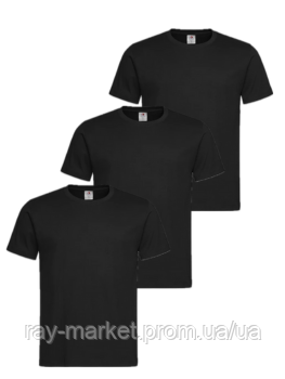 Набір базових футболок 3 шт Stedman Classic-T чоловічий чорний (ST2000-BLO-BLO-BLO-BLO) L Київ