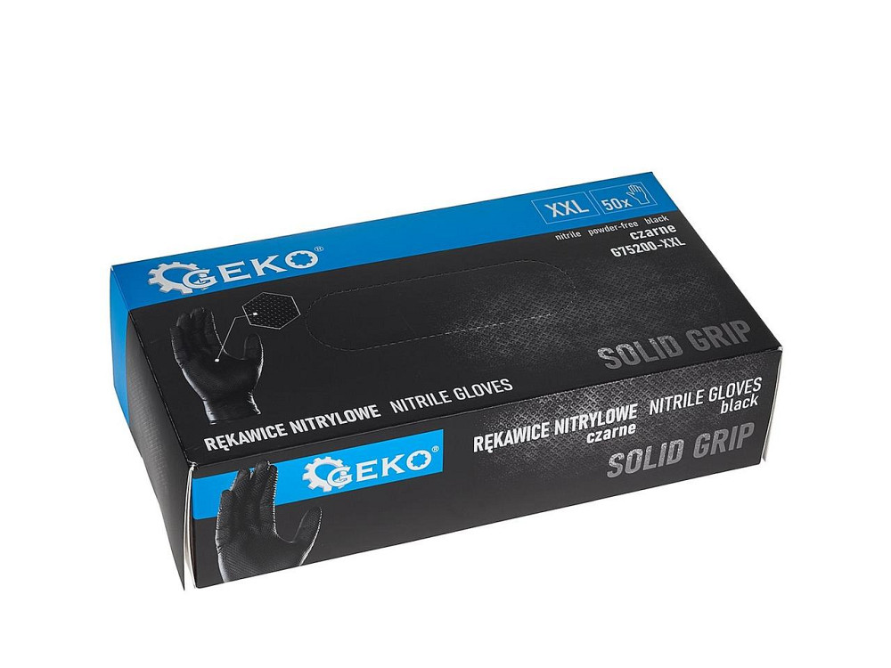 Рукавиці "GeKo" нітрилові підвищеної міцності, розмір XXL (11), чорного кольору, упаковка 50 штук Киев - изображение 5