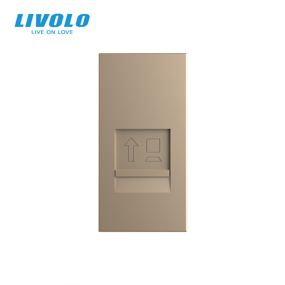 LIVOLO Інтернет-розетка RJ-45 (8P8C Cat.6) LIVOLO, золота, модуль 0.5 поста, з шторкою (VL-FCCP Коломия - фото 5