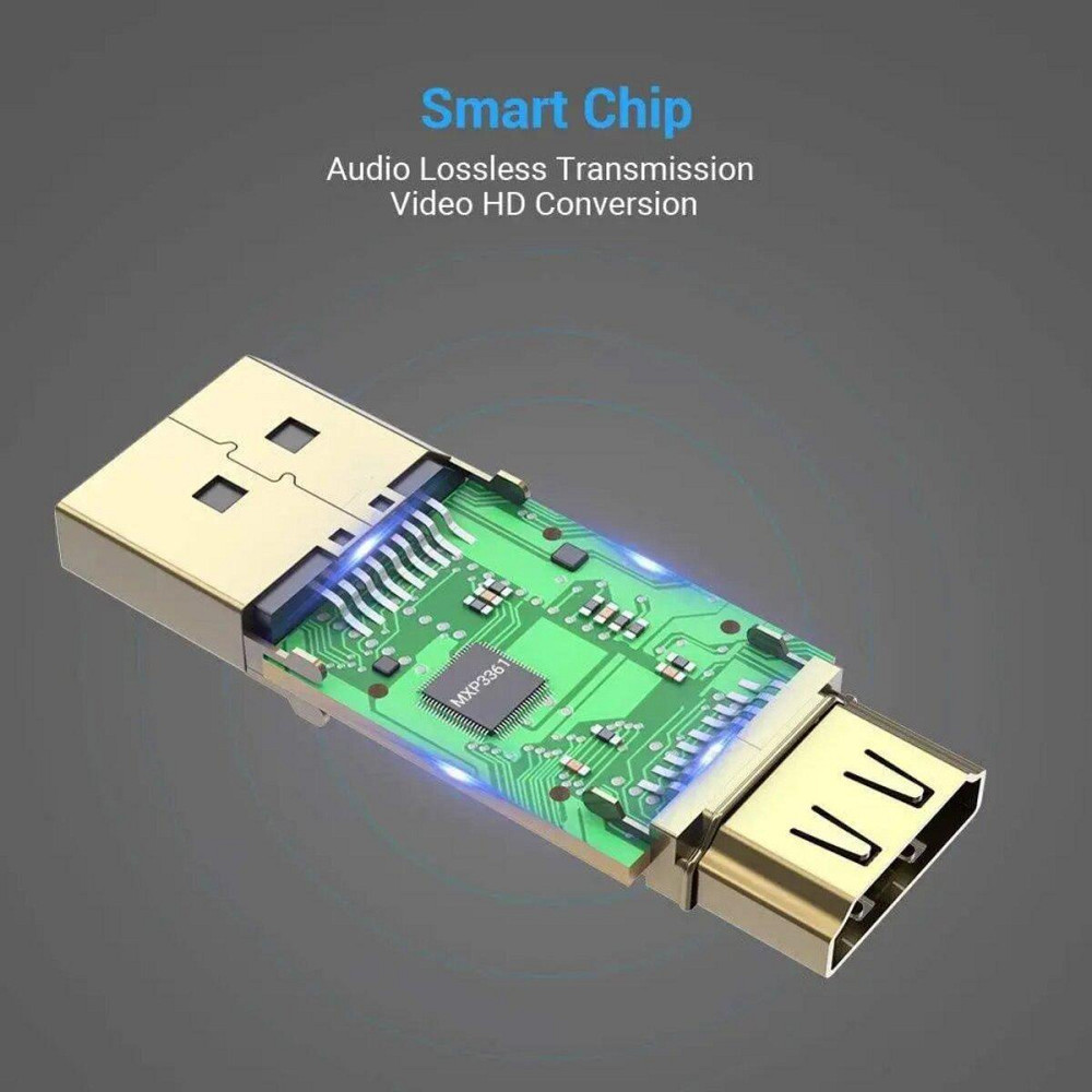Відеоадаптер відео перехідник адаптер Vention DP "тато" - HDMI "мама" Adapter Black HBKB0 Одеса - фото 5