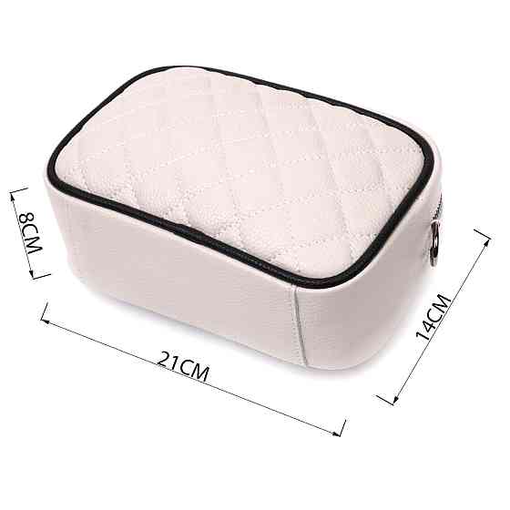 Женская сумка через плечо на одно отделение из натуральной кожи Vintage 22383 Белая Киев