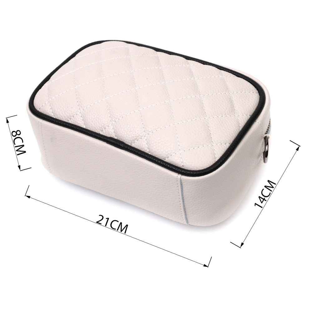 Жіноча сумка через плече на одне відділення з натуральної шкіри Vintage 22383 Біла Київ - фото 3