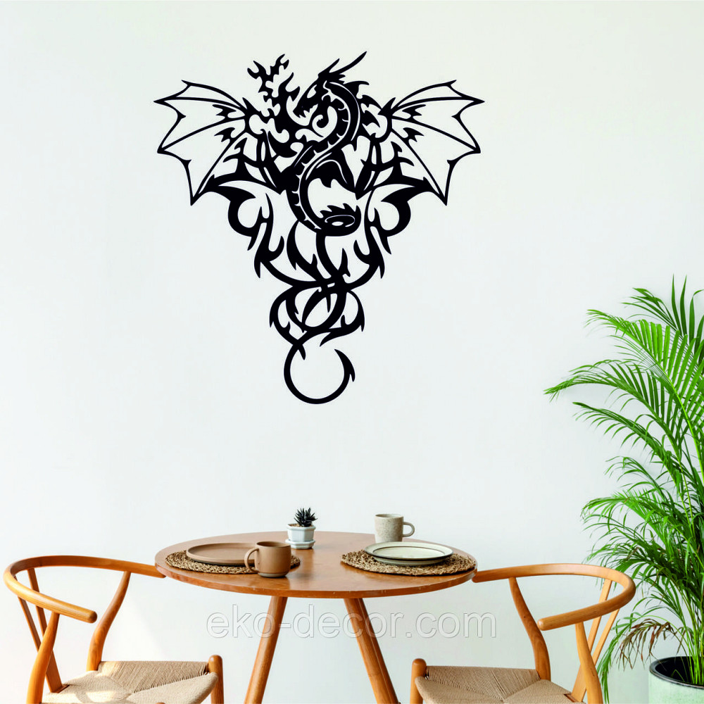 Декоративное настенное Панно «Дракон» Декор на стену 90*85 см, Черный Киев - изображение 2