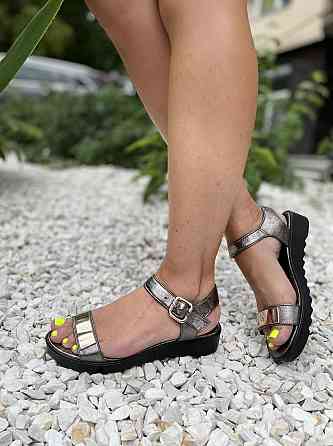 Olli БосонІжки жіночі OLLI 21-1505 срібні (літо, шкіра натуральна) (3692) Коломыя