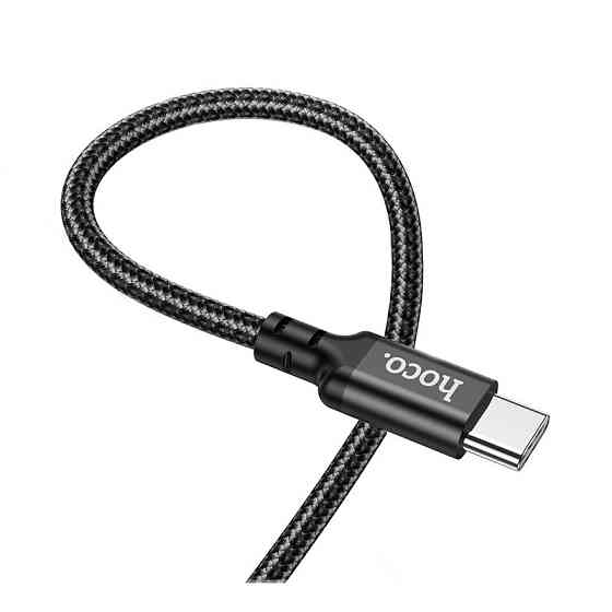 Кабель HOCO X14 Type-C to Type-C 60W, 1m, nylon, aluminum connectors, Black Київ