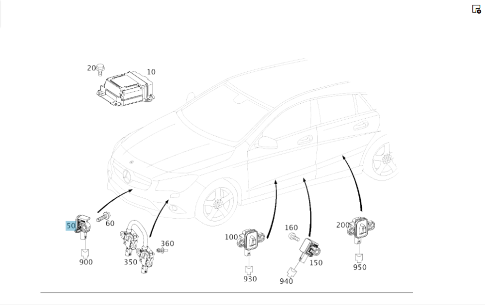 Mercedes-Benz  A1668210151 Фронтальний датчик удару G-class W463 ML/GLE W166 GL/GLS X166 GLE Coupe C292 CLA Shooting Brake X117 CLA C117 Одеса - фото 6