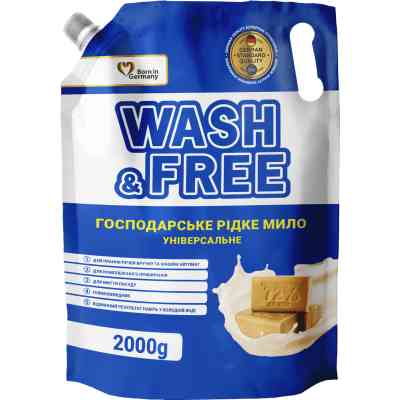 Гель для прання Wash&amp;Free Універсальне господарське рідке мило 2 кг (4260637727459) Вінниця