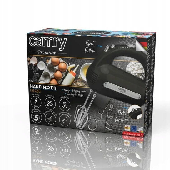 Електричний міксер ручний 5 швидкостей з 4 насадками Camry CR (4218) 300 Вт Нововолинськ - фото 8