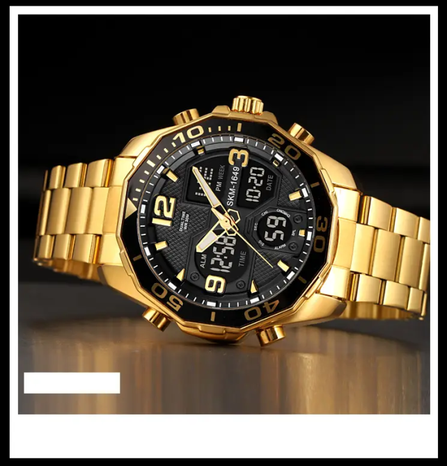 Чоловічий наручний годинник Skmei 1649 (Золотистий) Вінниця - фото 4