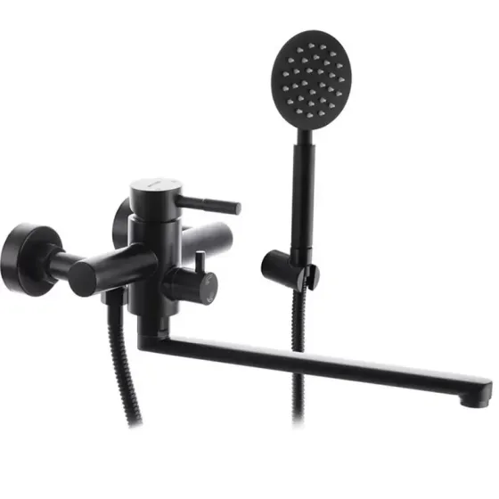 Смеситель для ванны с душевым гарнитуром WEZER EKO7A-01-BLACK черный Киев