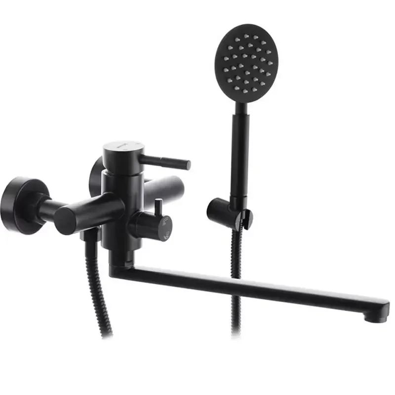 Смеситель для ванны с душевым гарнитуром WEZER EKO7A-01-BLACK черный Киев - изображение 2