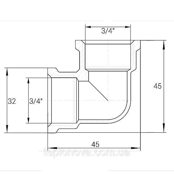Уголок 3/4″ВВ никелированный NL441S OPTIMUM Черновцы