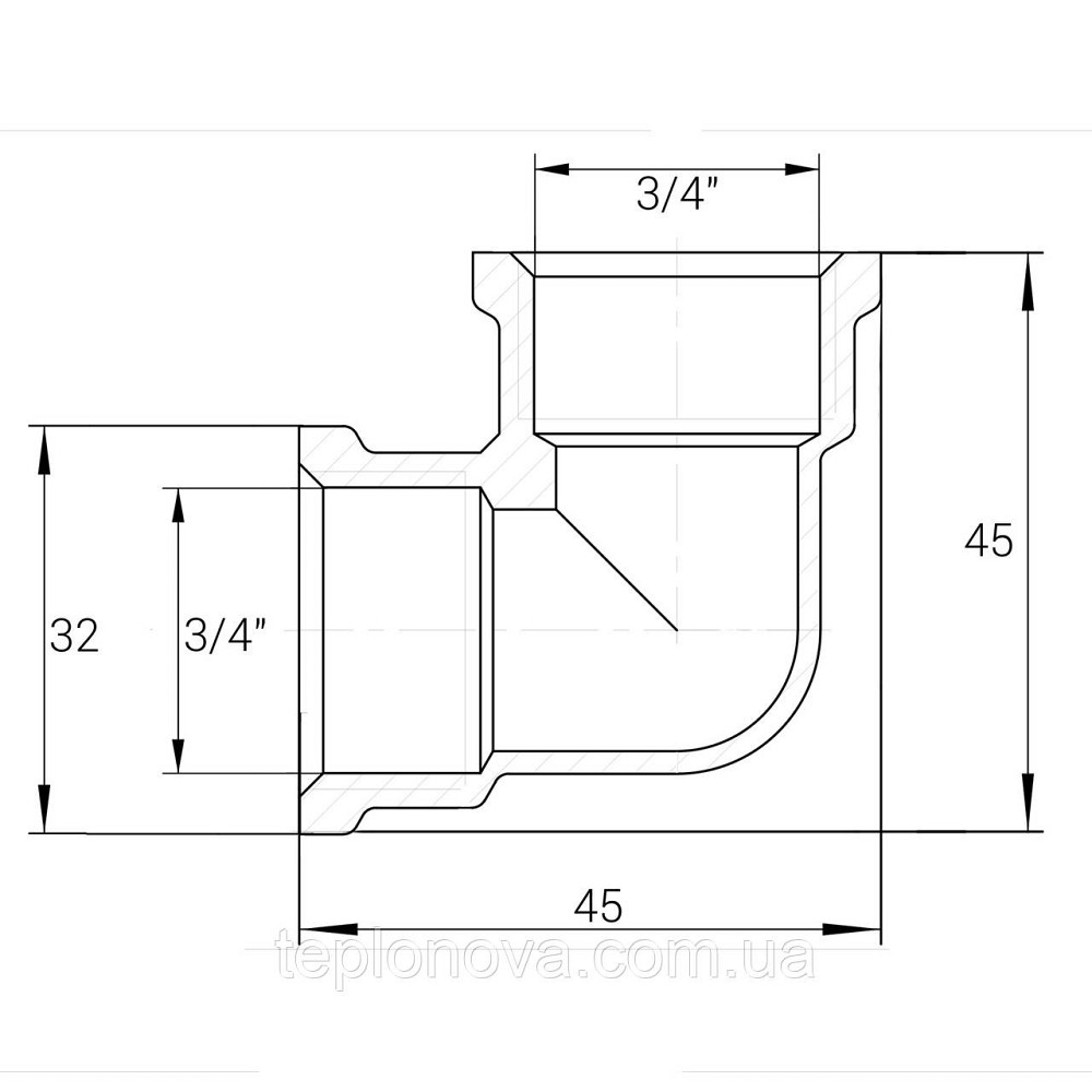 Кутик 3/4| ВВ нікельований NL441S OPTIMUM Чернівці - фото 3