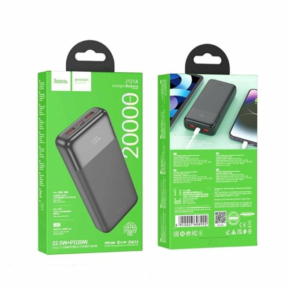 Універсальна зарядна батарея Hoco J121A 20000mAh Fast 22.5W+PD20W (Чорний) Вінниця