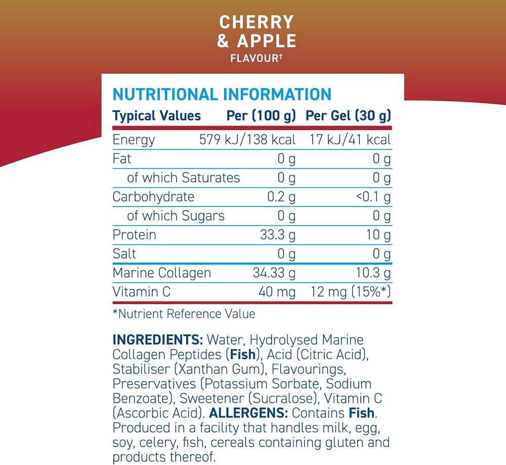 Морський колаген Applied Nutrition Liquid Marine Collagen 10 x 30 г, Cherry & Apple Луцьк - фото 2