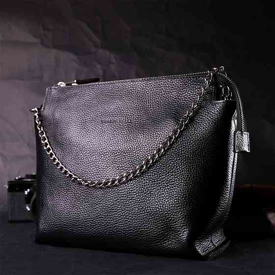 Качественная женская сумка из натуральной кожи GRANDE PELLE 11655 Черная Киев