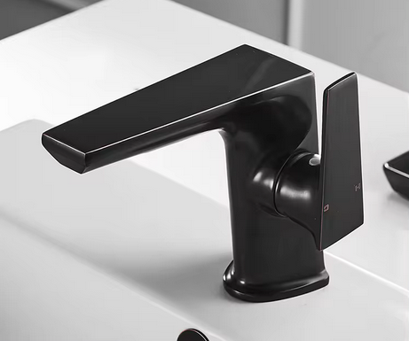 Змішувач для умивальника, раковини з латуні дизайнерський, з боковим важелем колір чорний Кам'янець-Подільський - фото 5