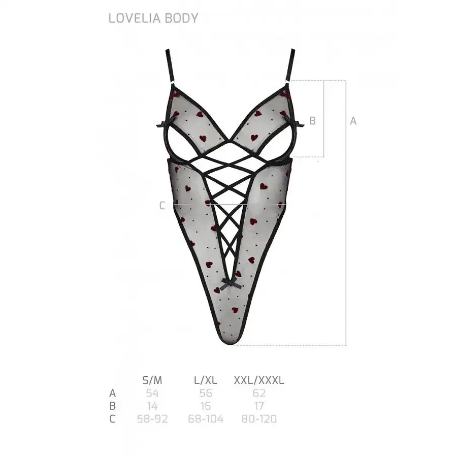 Еротичний боді з малюнком Passion LOVELIA BODY XXL/XXXL, black Львів - фото 7