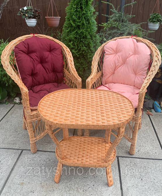 Набор плетеной мебели из лозы, с двухсторонними подушками Киев - изображение 1