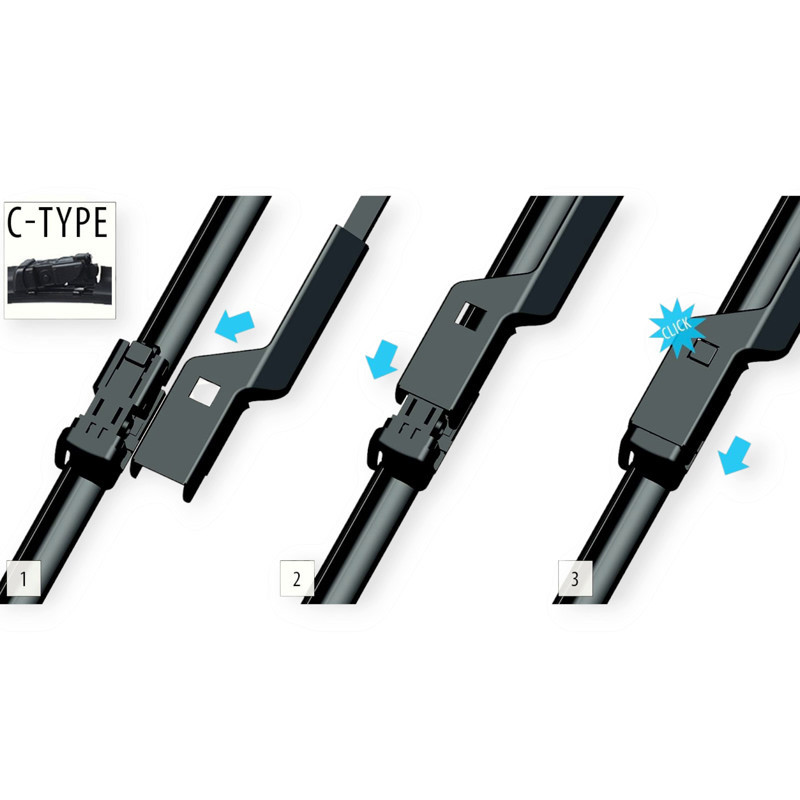 Щетки oximo модельные безкаркасные (к-т 2шт) c-type 600 + 350 мм дворника Мукачево - изображение 3
