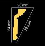 Стельовий плінтус 2 м GP-58 64х28х2000 mm для натяжних стель Дніпро