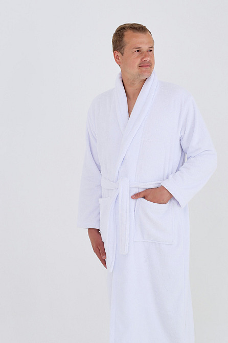 Мужской махровый халат Ideal Textile белый (56860706) XXL Черновцы - изображение 3