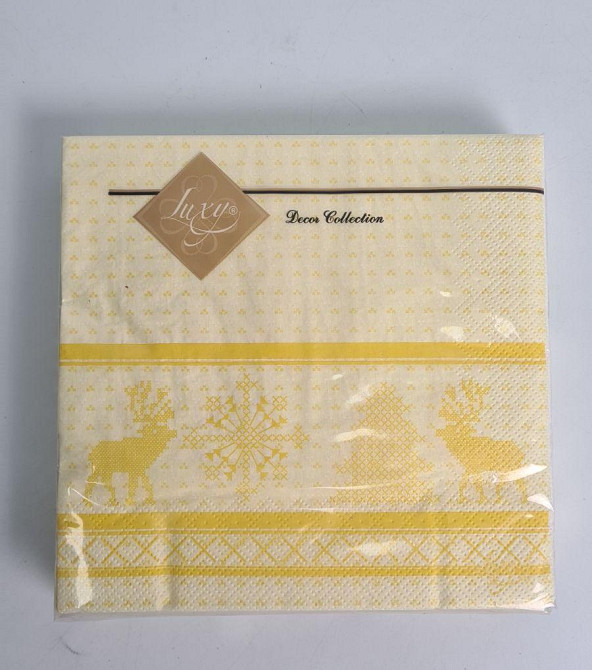 Новогодняя бумажная салфетка (ЗЗхЗЗ, 20шт) LuxyНГ Новогодний рушничок (307) (1 пачка) Харьков - изображение 2