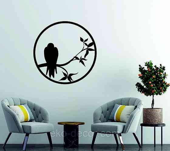 Декоративное настенное Панно «Ворон», Декор на стену 70*70 см, Черный Киев