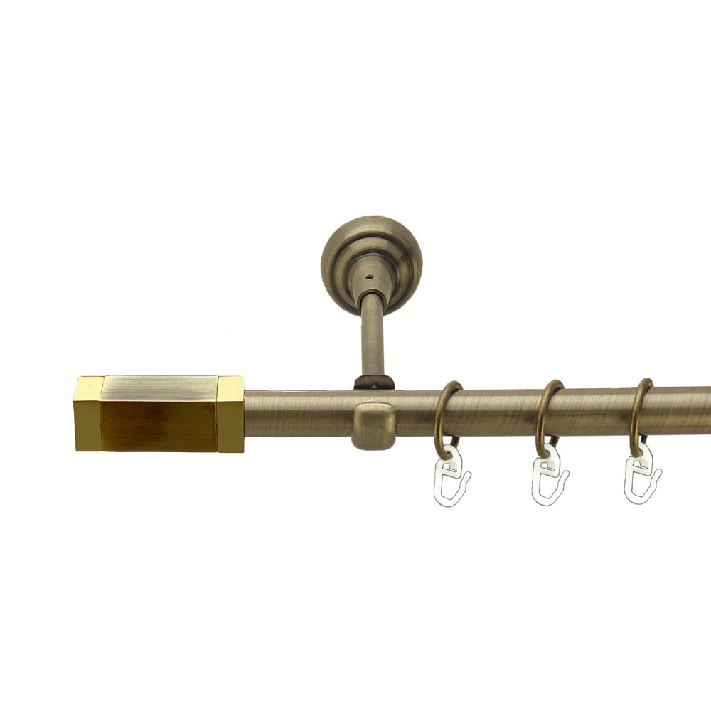 Карниз Orvit Квадро металевий однорядний відкритий Антик 19 мм 300 см (00-00013287) Львов - изображение 1