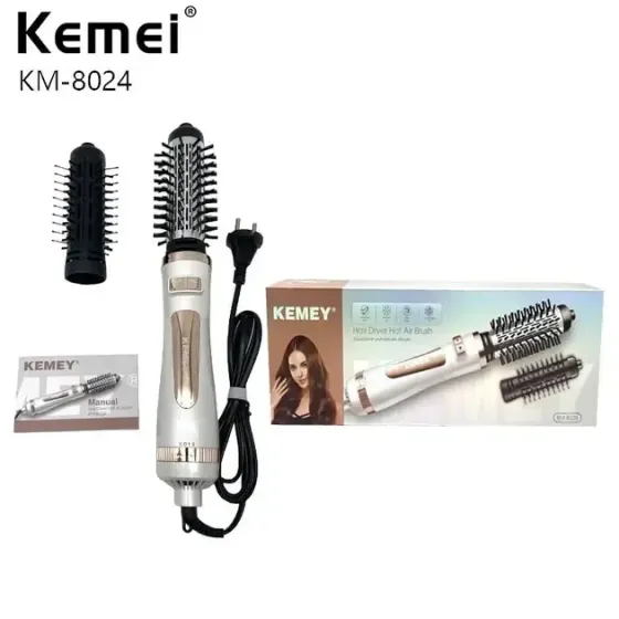 Фен-стайлер Kemei KM-8024 1000 Вт 3 температурних режими 2 швидкості, насадки концентратор, дифузор Київ