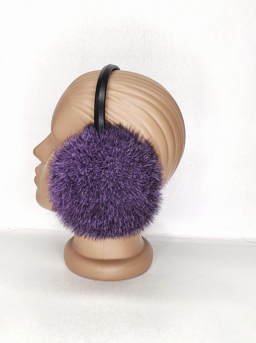 Хутряні навушники дитячі з кролика Темно Фіолетовий Харків - фото 4