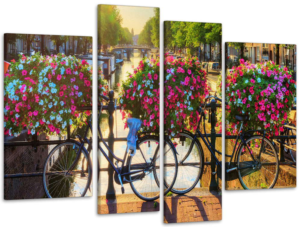 Модульная картина Цветы Велосипед Art-130_4 105x150 см Киев - изображение 1