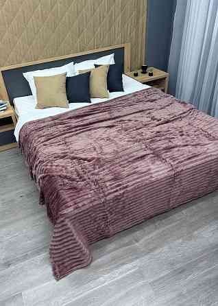 Плед-покривало смужка Шарпей 200х225 см (+-10см) Темно-пудровий (87-152) Київ