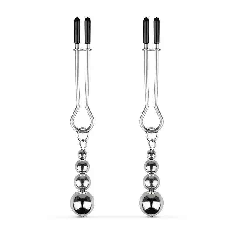 Затискачі для сосків Bedroom Fantasies: Nipple Clamps with Beaded Chain - Silver Львов - изображение 1