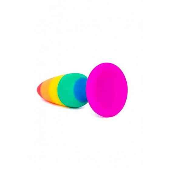 Силиконовая анальная пробка Wooomy Hiperloo Silicone Rainbow Plug L, диаметр 3,9 см, длина 13,1 см Sex Aura Киев