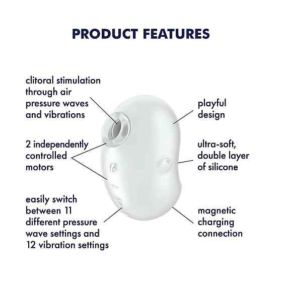 Вакуумный клиторальный стимулятор с вибрацией Satisfyer Cutie Ghost White Sex Aura Киев